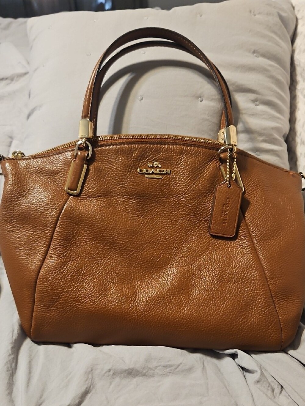 Coach Brown Pebbled Leather Crossbody/Handbag - Picture 4 of 11